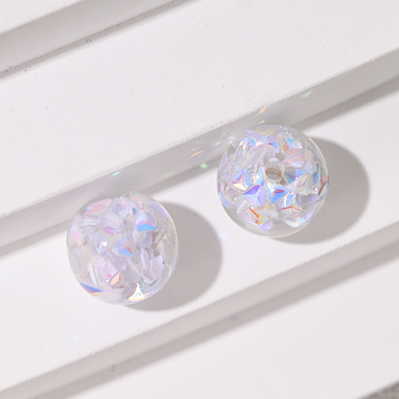 Wholesale 10pcs/pack Colored diamond sequins straight hole resin beads